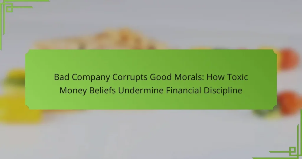 Bad Company Corrupts Good Morals: How Toxic Money Beliefs Undermine Financial Discipline