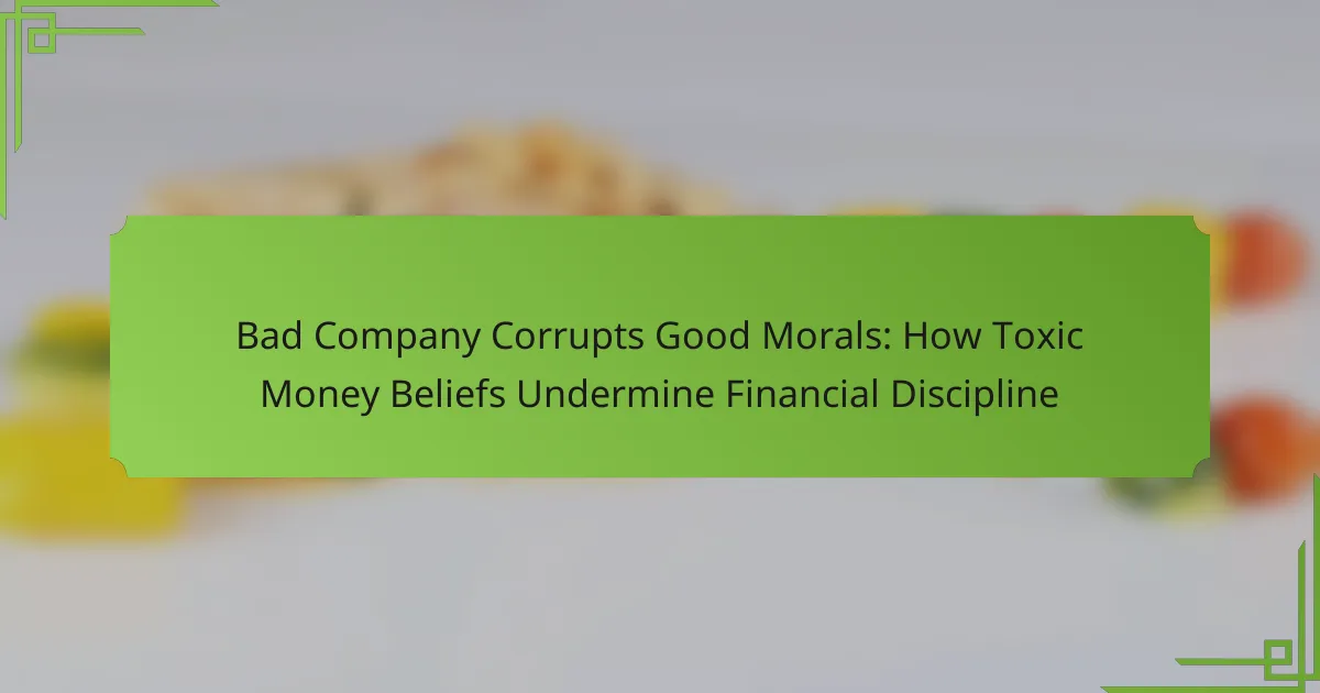 Bad Company Corrupts Good Morals: Toxic Money Beliefs Explained