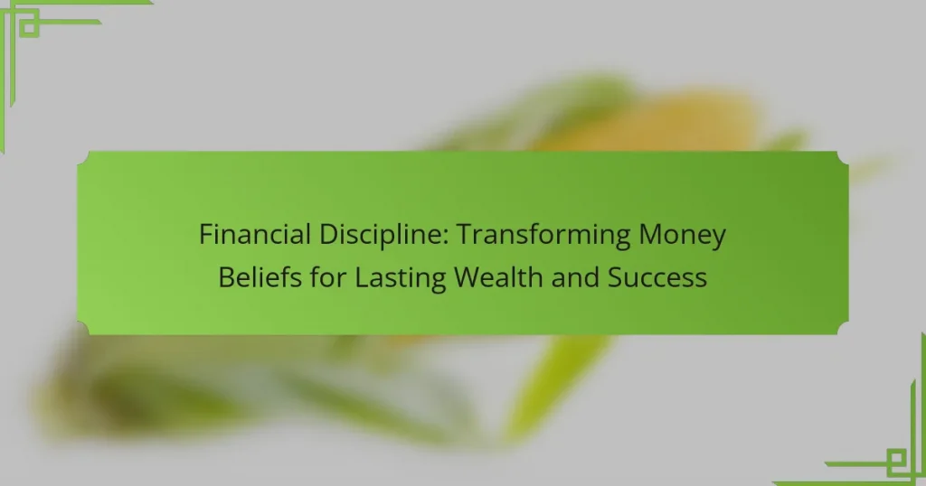 Financial Discipline: Transforming Money Beliefs for Lasting Wealth and Success