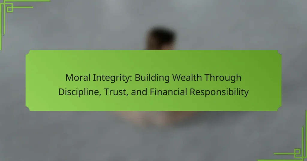 Moral Integrity: Building Wealth Through Discipline, Trust, and Financial Responsibility