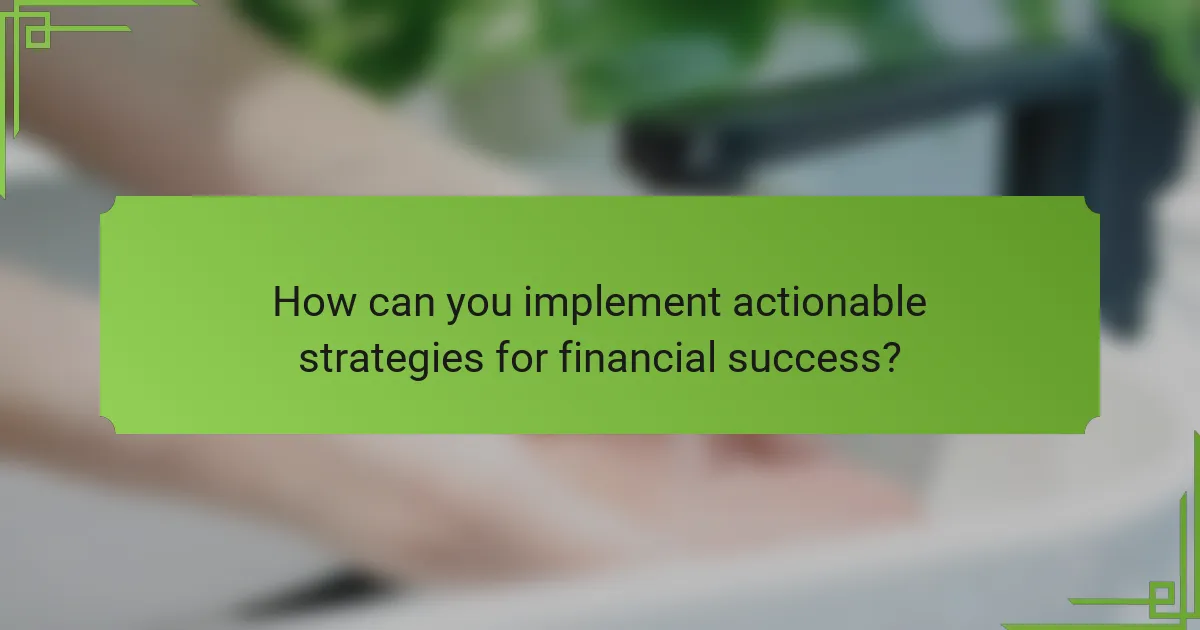 How can you implement actionable strategies for financial success?
