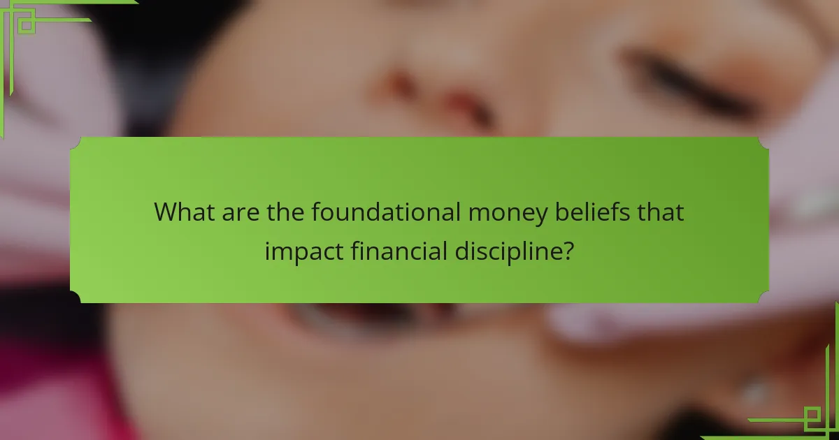 What are the foundational money beliefs that impact financial discipline?