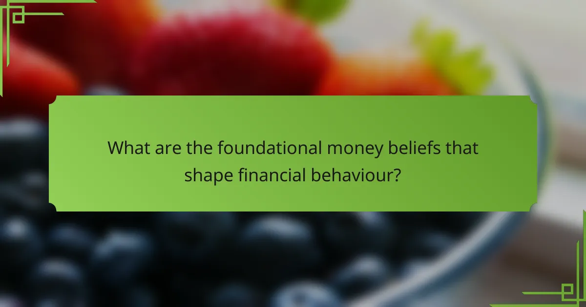 What are the foundational money beliefs that shape financial behaviour?