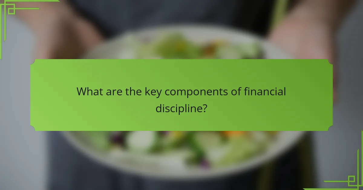 What are the key components of financial discipline?
