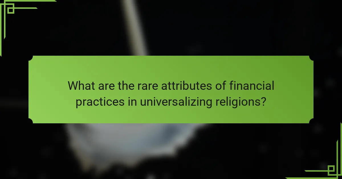 What are the rare attributes of financial practices in universalizing religions?