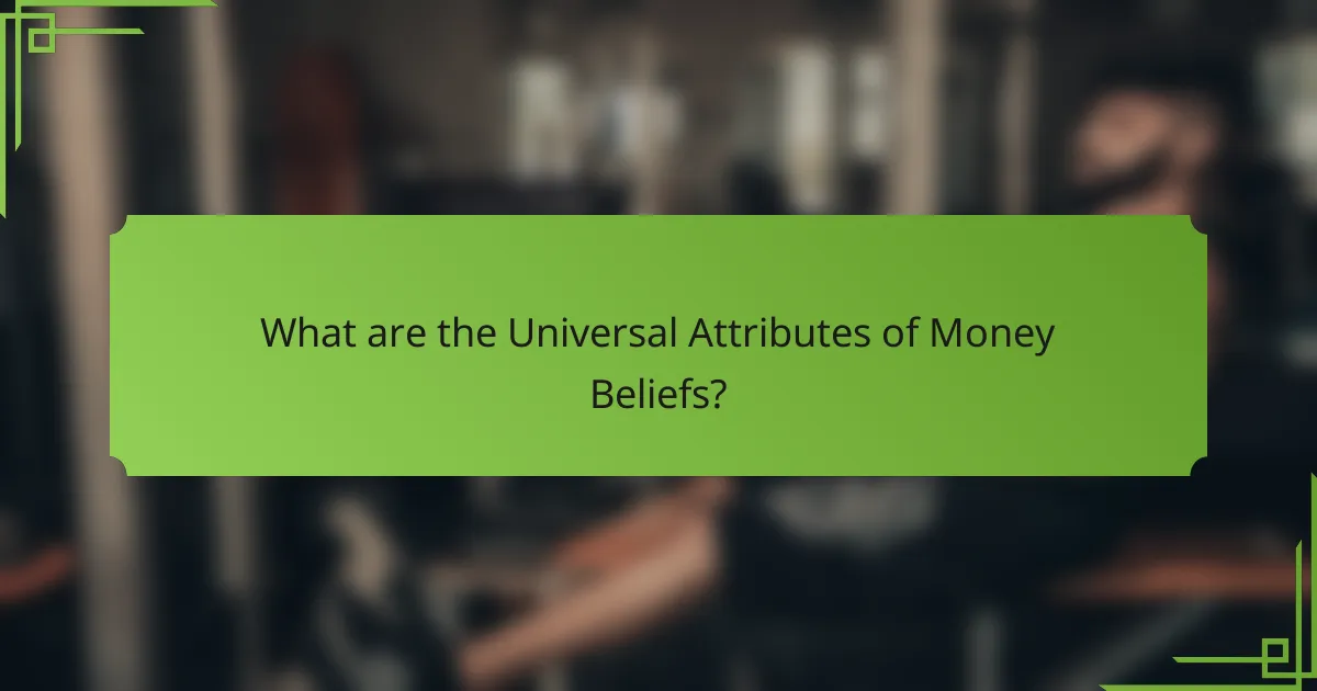 What are the Universal Attributes of Money Beliefs?
