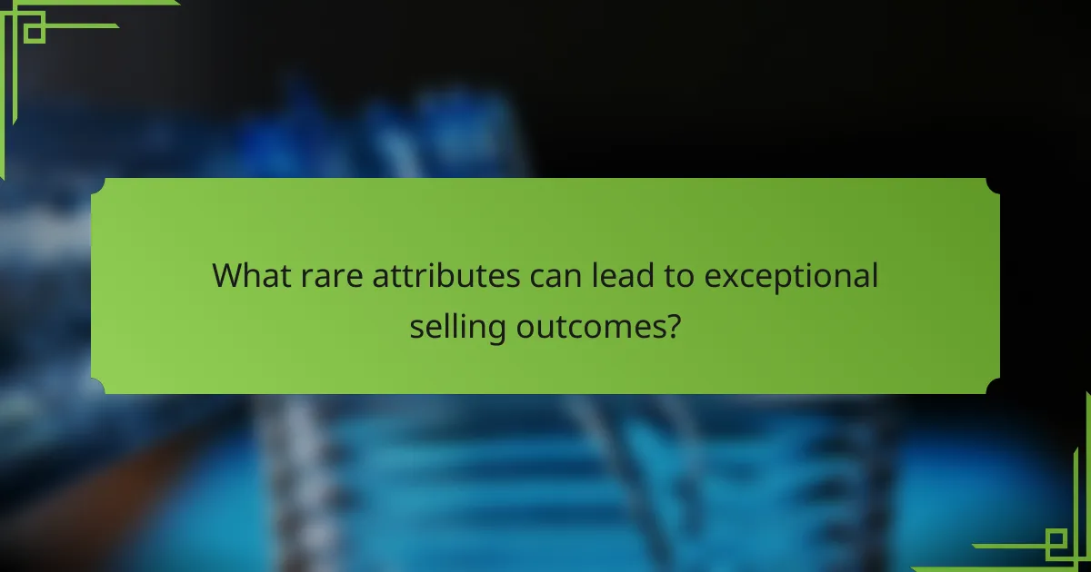 What rare attributes can lead to exceptional selling outcomes?