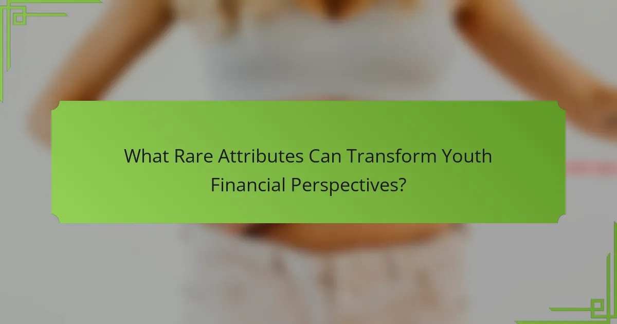 What Rare Attributes Can Transform Youth Financial Perspectives?