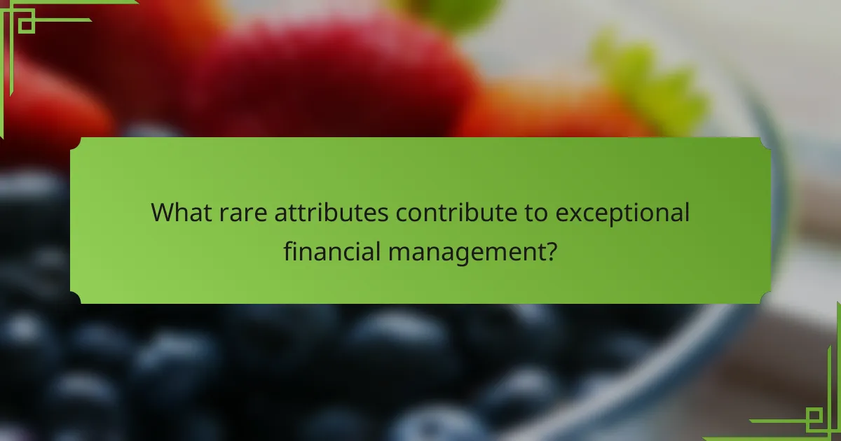 What rare attributes contribute to exceptional financial management?