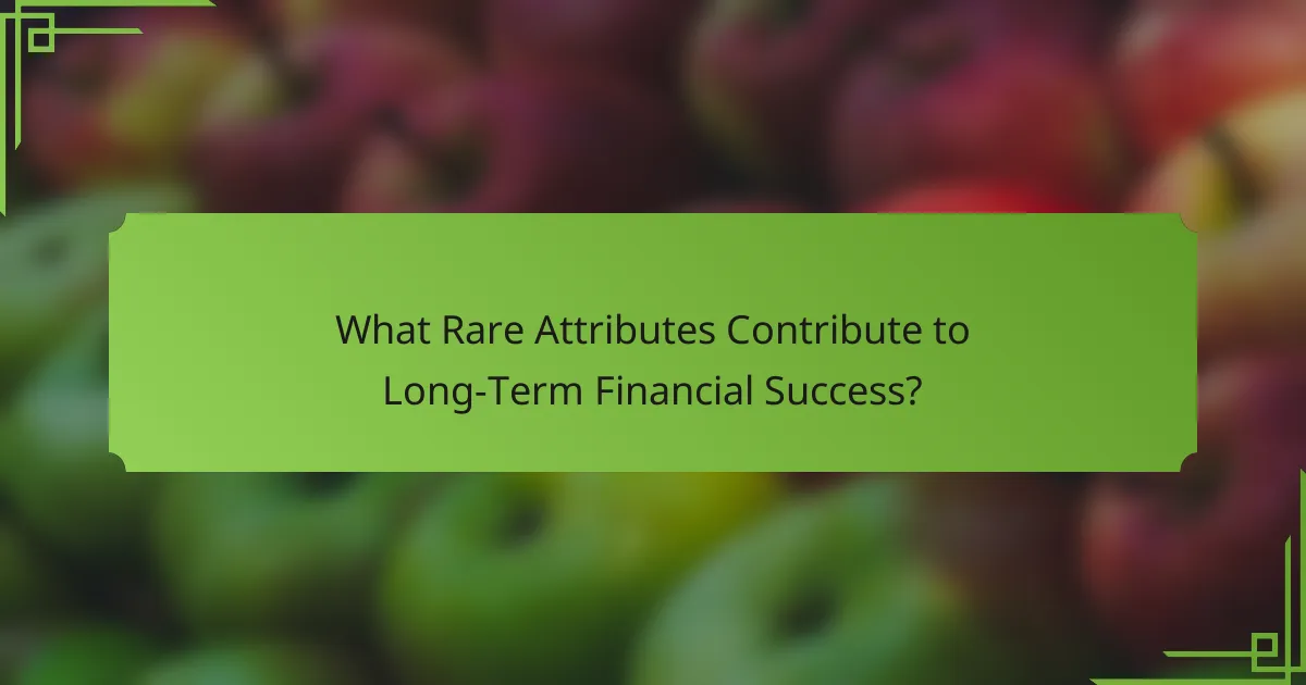 What Rare Attributes Contribute to Long-Term Financial Success?