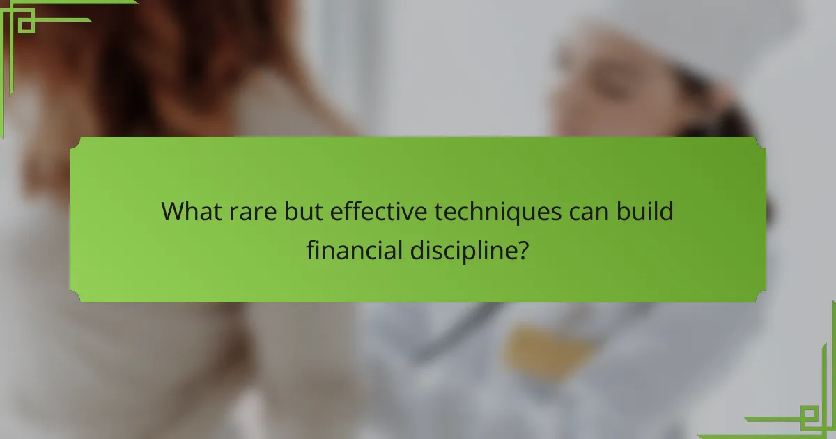 What rare but effective techniques can build financial discipline?
