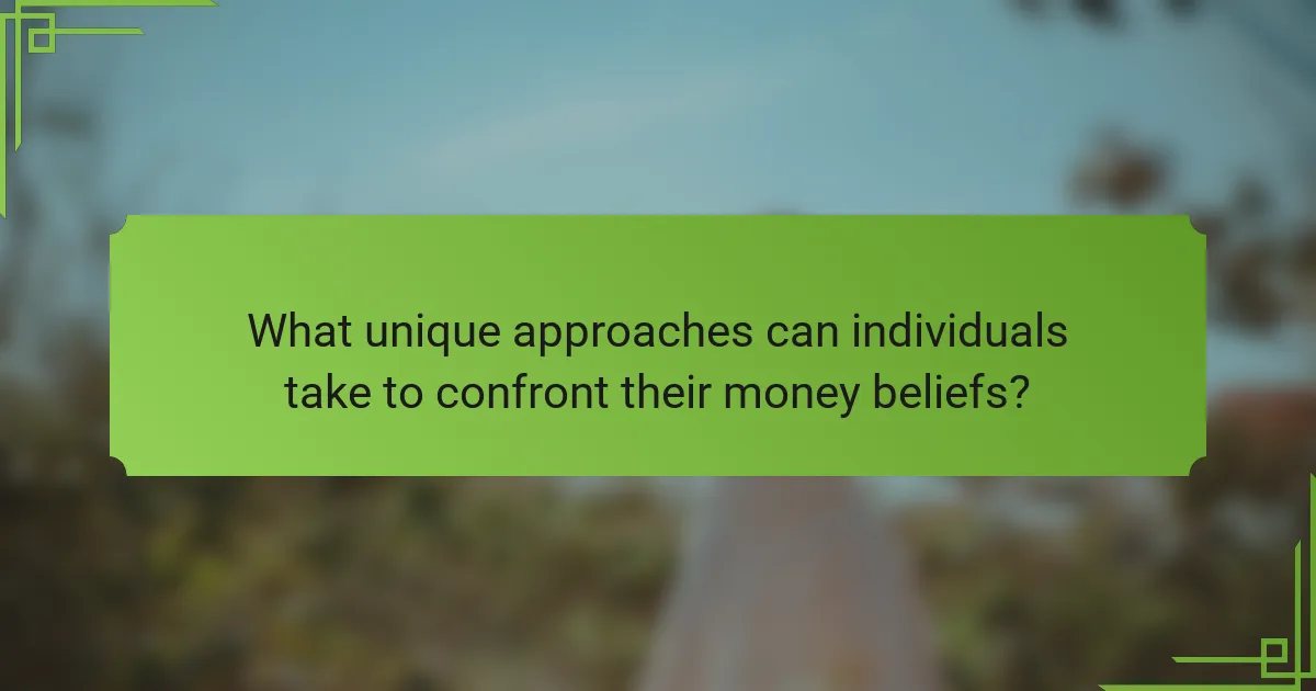 What unique approaches can individuals take to confront their money beliefs?