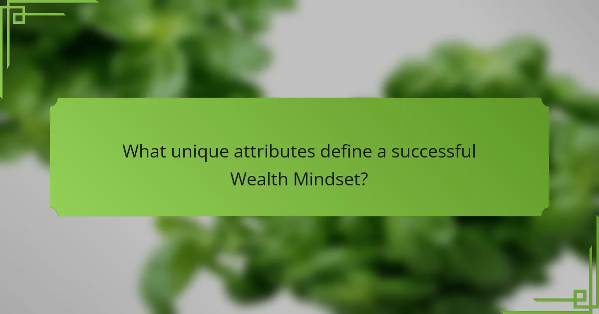 What unique attributes define a successful Wealth Mindset?