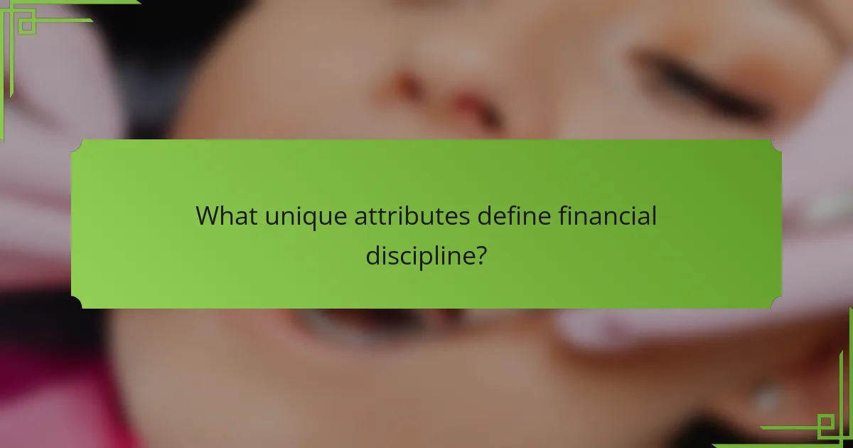 What unique attributes define financial discipline?