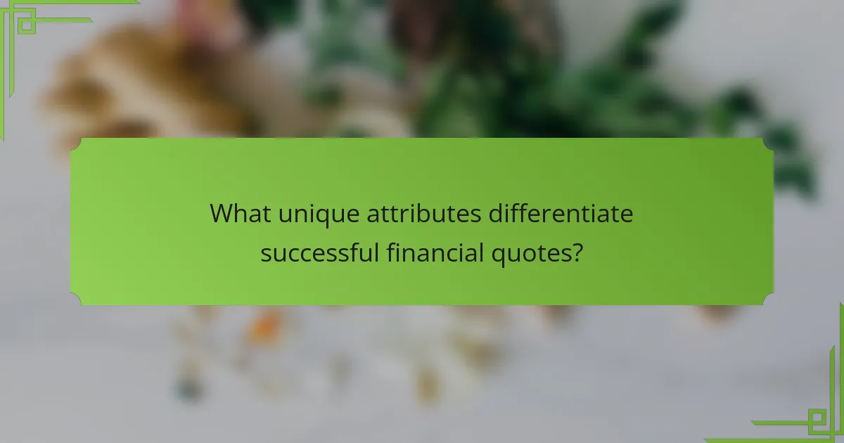 What unique attributes differentiate successful financial quotes?