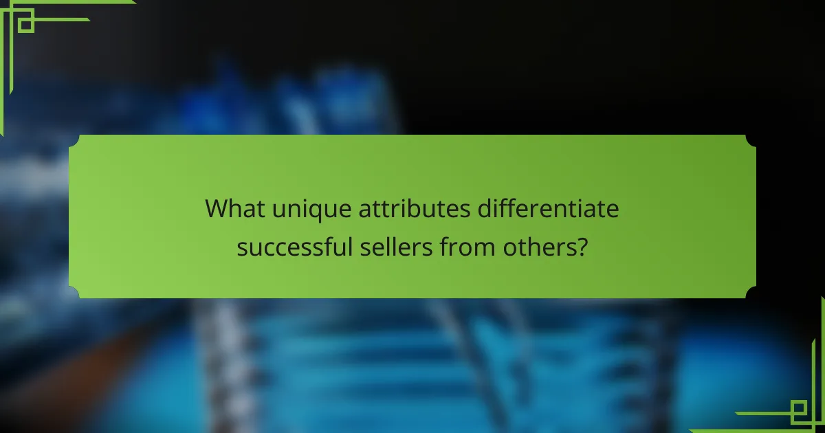 What unique attributes differentiate successful sellers from others?