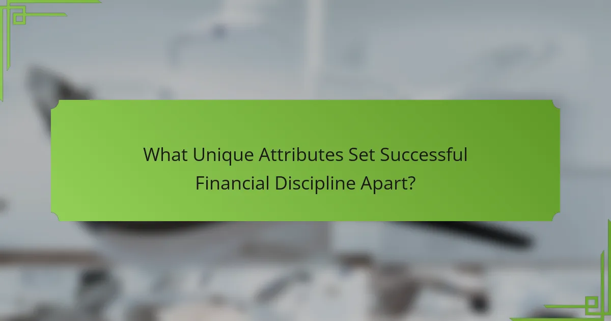 What Unique Attributes Set Successful Financial Discipline Apart?