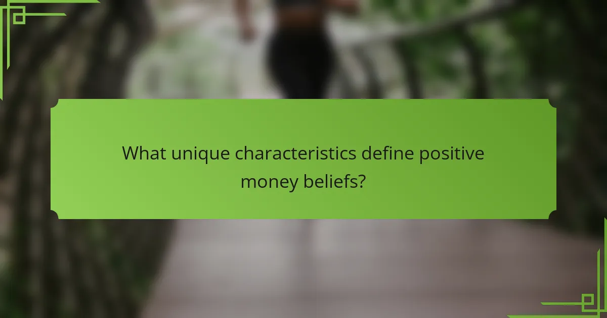 What unique characteristics define positive money beliefs?