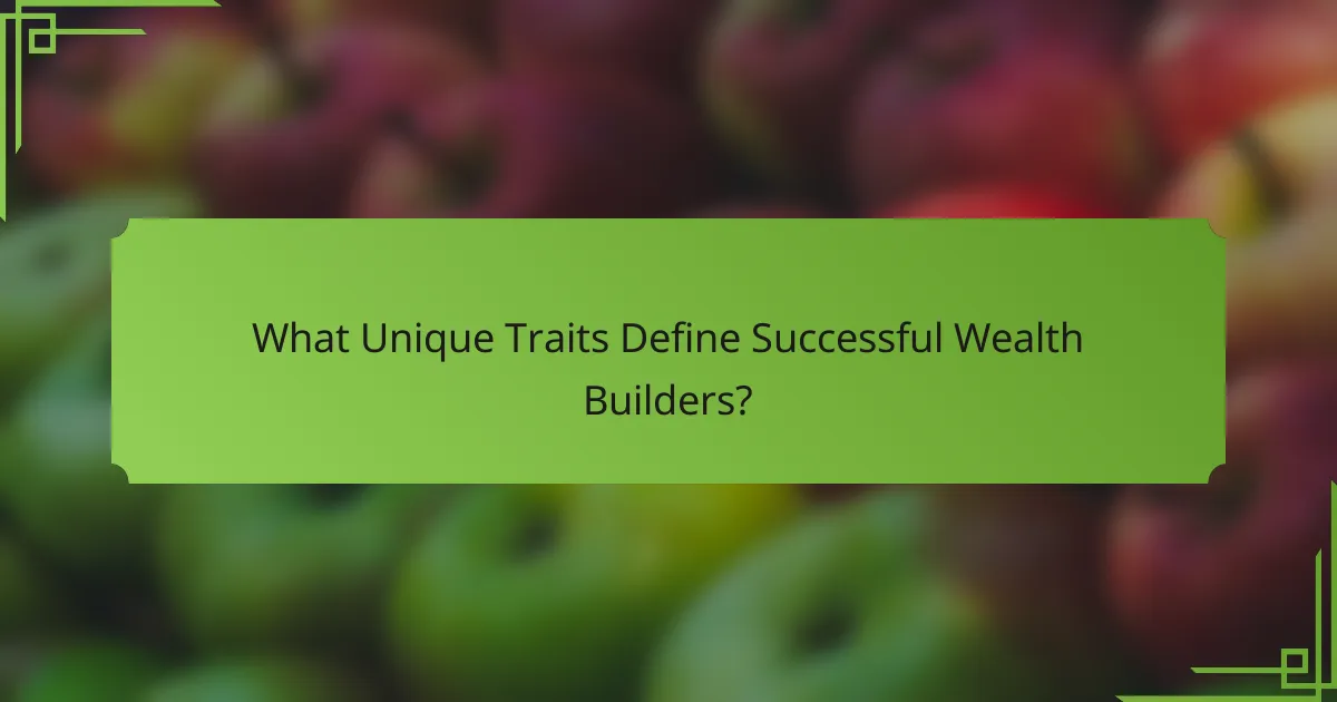 What Unique Traits Define Successful Wealth Builders?