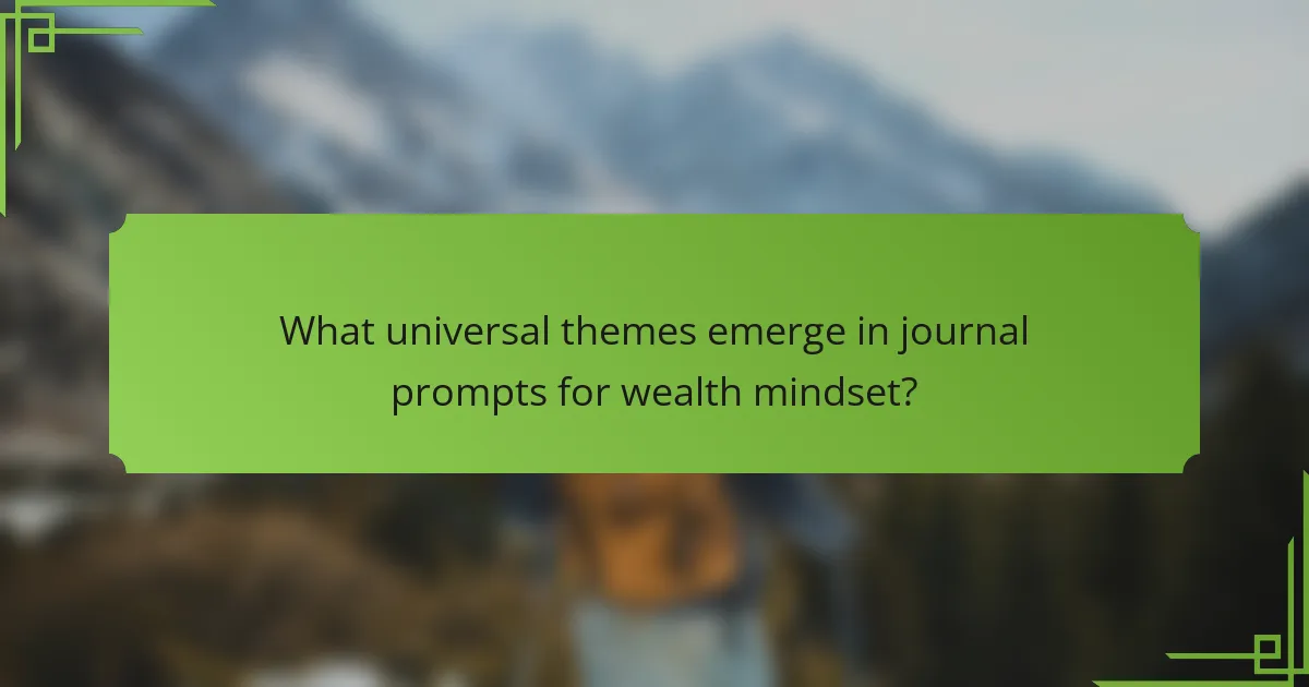 What universal themes emerge in journal prompts for wealth mindset?